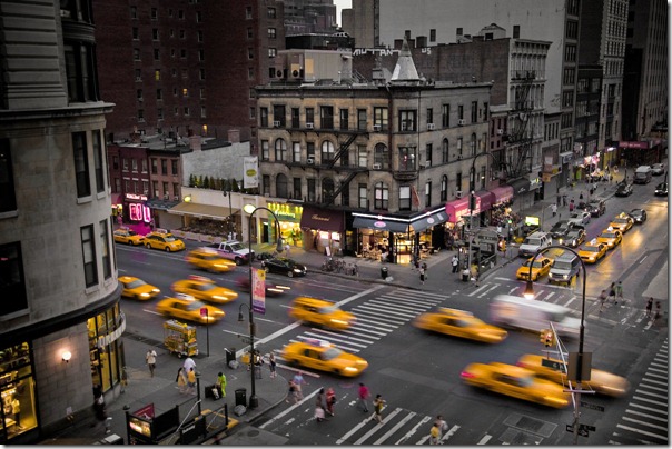 A view from our old apartment a the intersection of 14th and Sixth Ave. in New York.